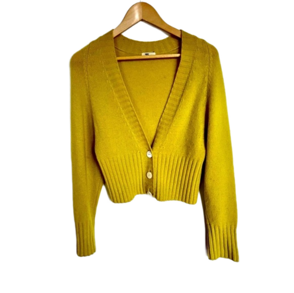 HIROKO KOSHINO 100% cashmere Cardigan Sweater  button  Knit Kawaii Japan